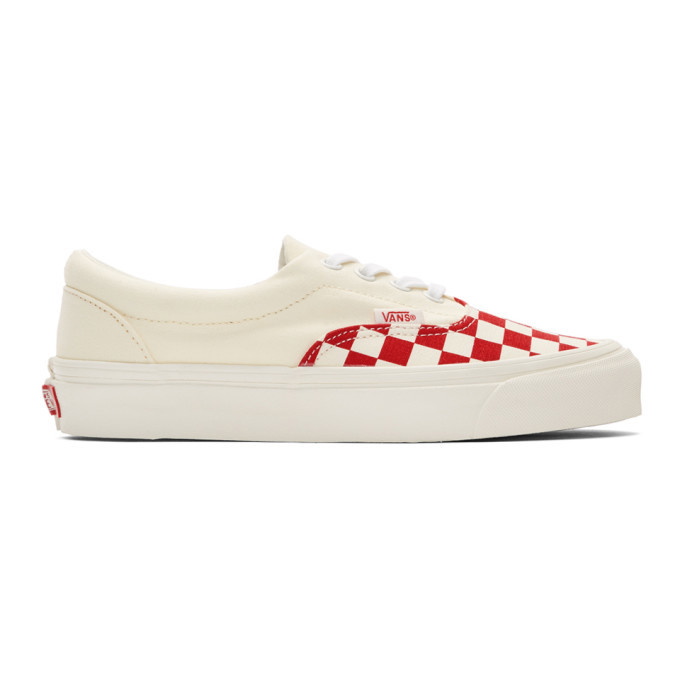 Photo: Vans Red and Off-White Checkerboard Era CRFT Sneakers