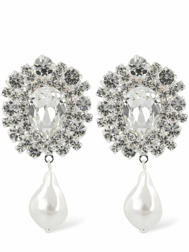Photo: MAGDA BUTRYM Crystal & Pearl Pendant Earrings