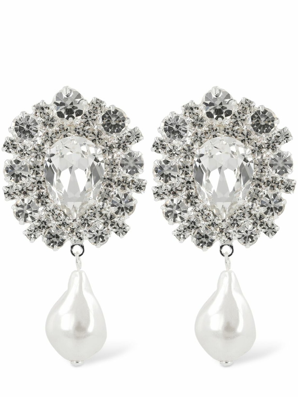 Photo: MAGDA BUTRYM Crystal & Pearl Pendant Earrings