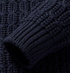 Tod's - Cable-Knit Merino Wool Rollneck Sweater - Blue