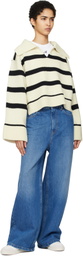 Axel Arigato Off-White & Black Clio Cropped Sweater