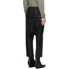 Rick Owens Black Tower Drawstring Cropped Leather Pants