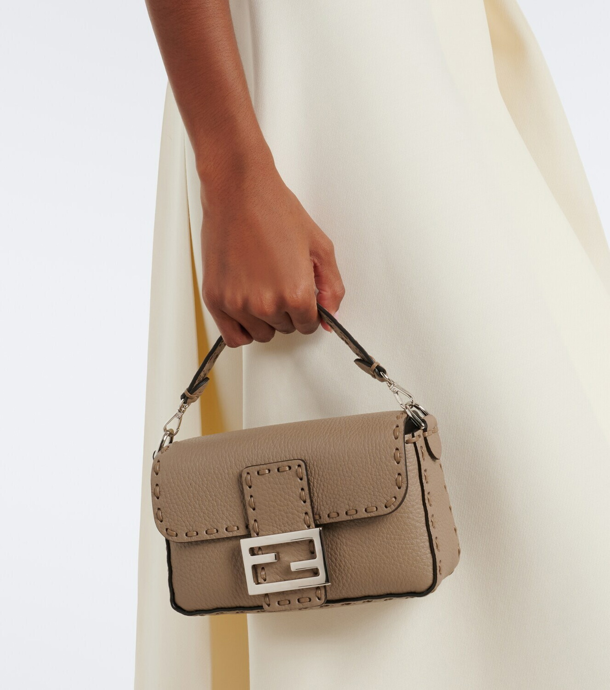 Fendi Baguette® Mini leather top-handle bag