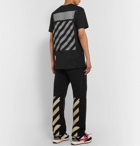 Off-White - Glow-In-The-Dark Printed Cotton-Jersey T-Shirt - Black