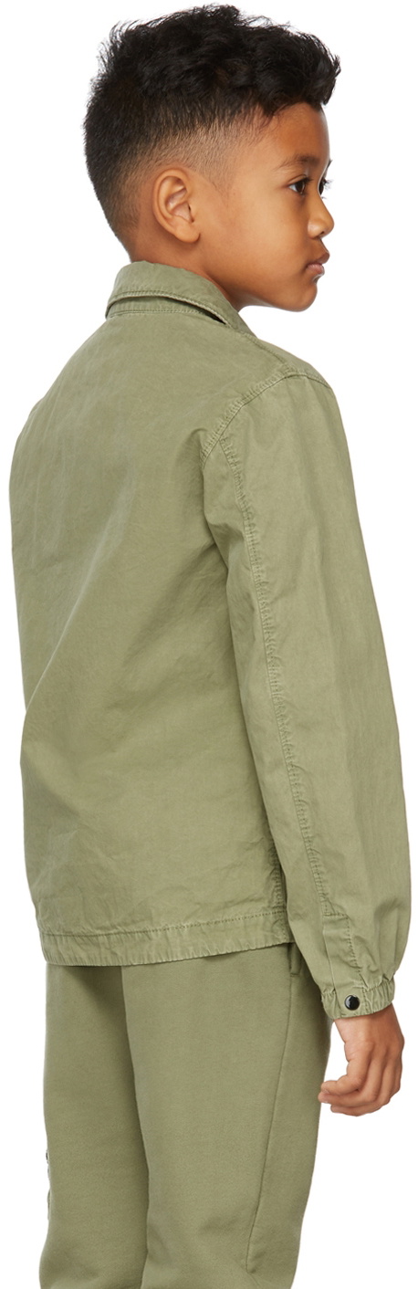 Stone Island Junior Kids Green Zip-Up Overshirt