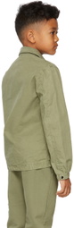 Stone Island Junior Kids Green Zip-Up Overshirt