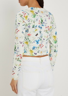 Alice + Olivia Carson Floral Print Stretch-cotton Cardigan Multicoloured