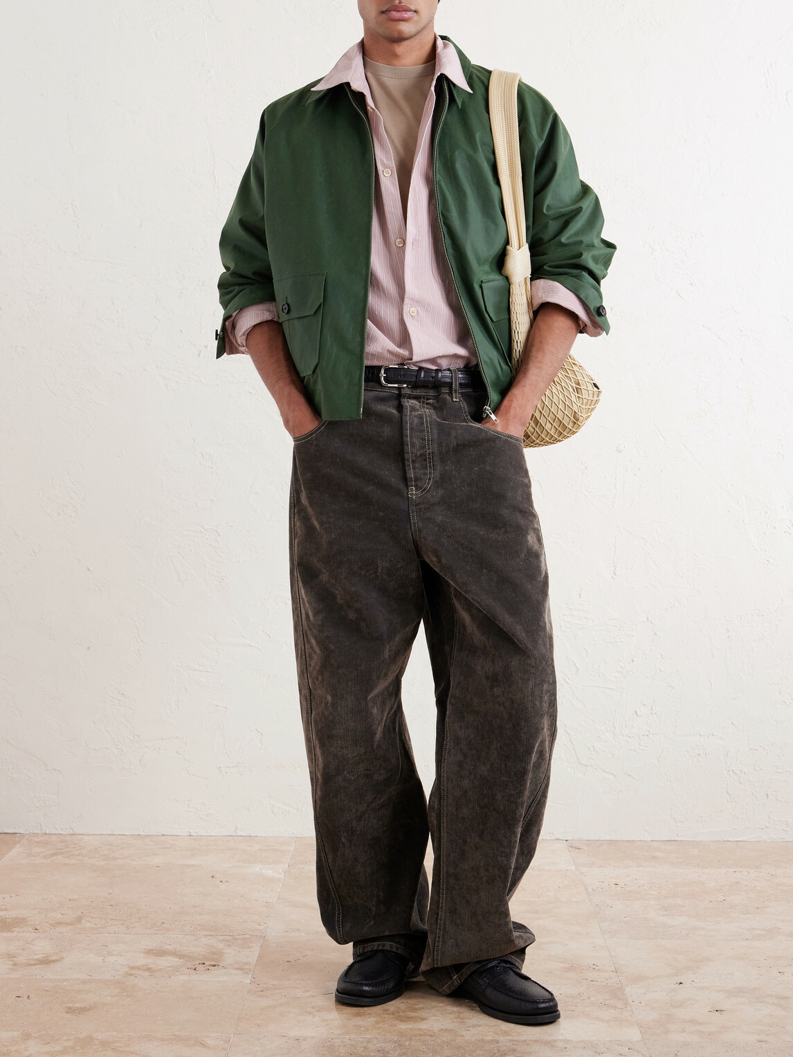 BODE - Coach Waxed-Cotton Blouson Jacket - Green