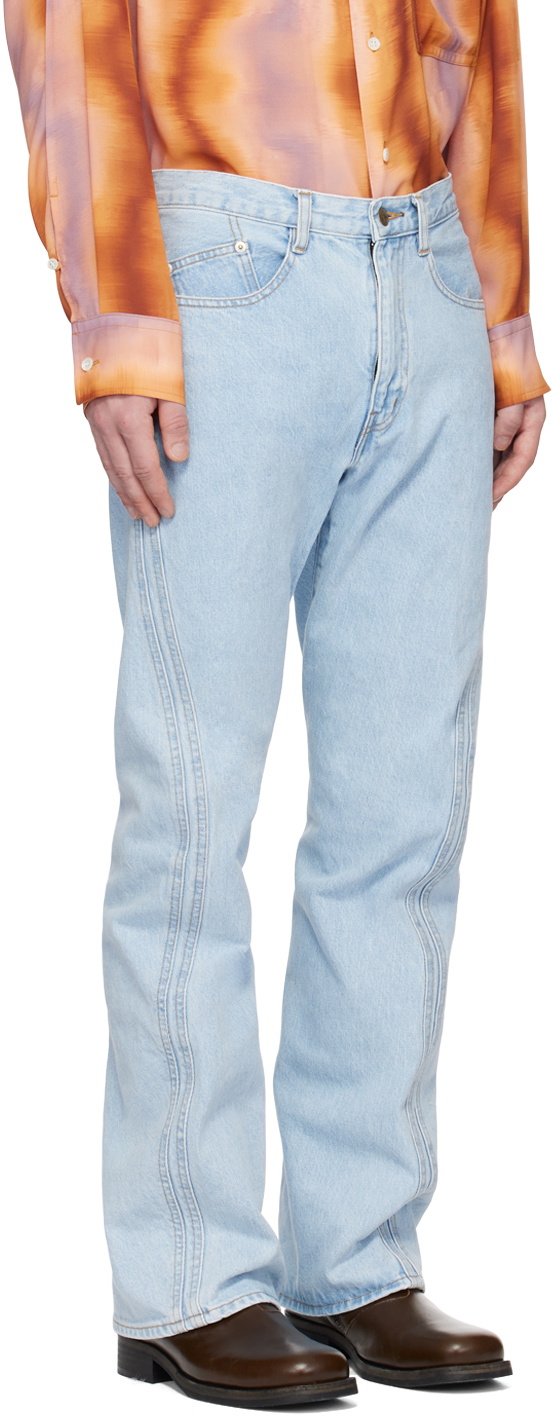 NVRFRGT Blue Twisted Jeans