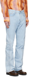 NVRFRGT Blue Twisted Jeans