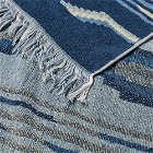 BasShu Cotton Pile Towel Blanket in Native Motif Blue