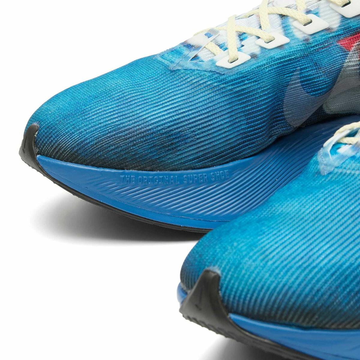 Nike Running Men's Zoomx Vaporfly Next% 4 Prm Sneaker in Clear/Mountain Blue/Fire Red