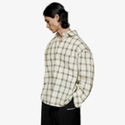 MKI Men's Box Dress Shirt in Off White Check
