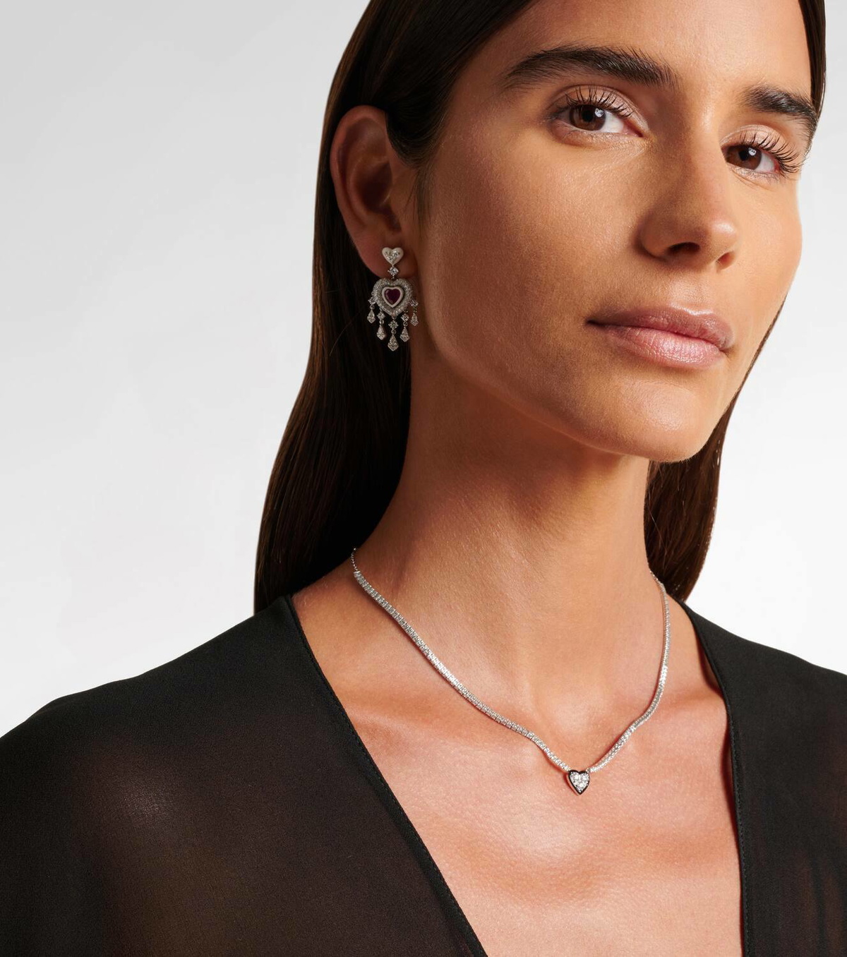 Kamyen Heart 18kt white gold choker with diamonds