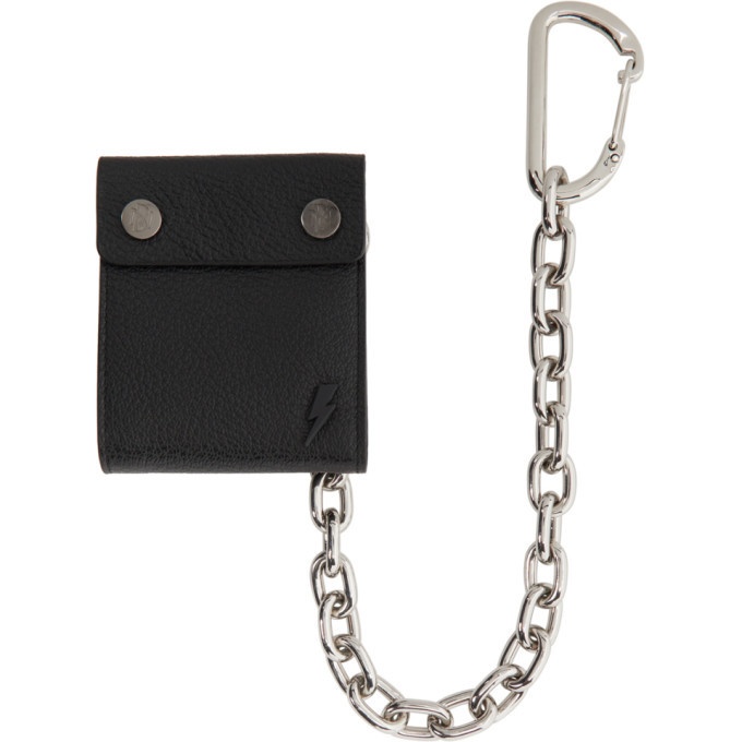 Photo: Neil Barrett Black Mini Chain Bolt Wallet