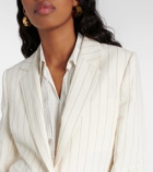 Max Mara Pinstripe linen and cotton blazer