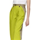 Sacai Tan and Yellow Cropped Trousers
