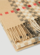 Pixelated Check Scarf in Beige