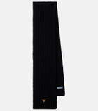 Prada Ribbed-knit virgin wool scarf