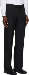 Ernest W. Baker Black Pleated Straight-Leg Trousers