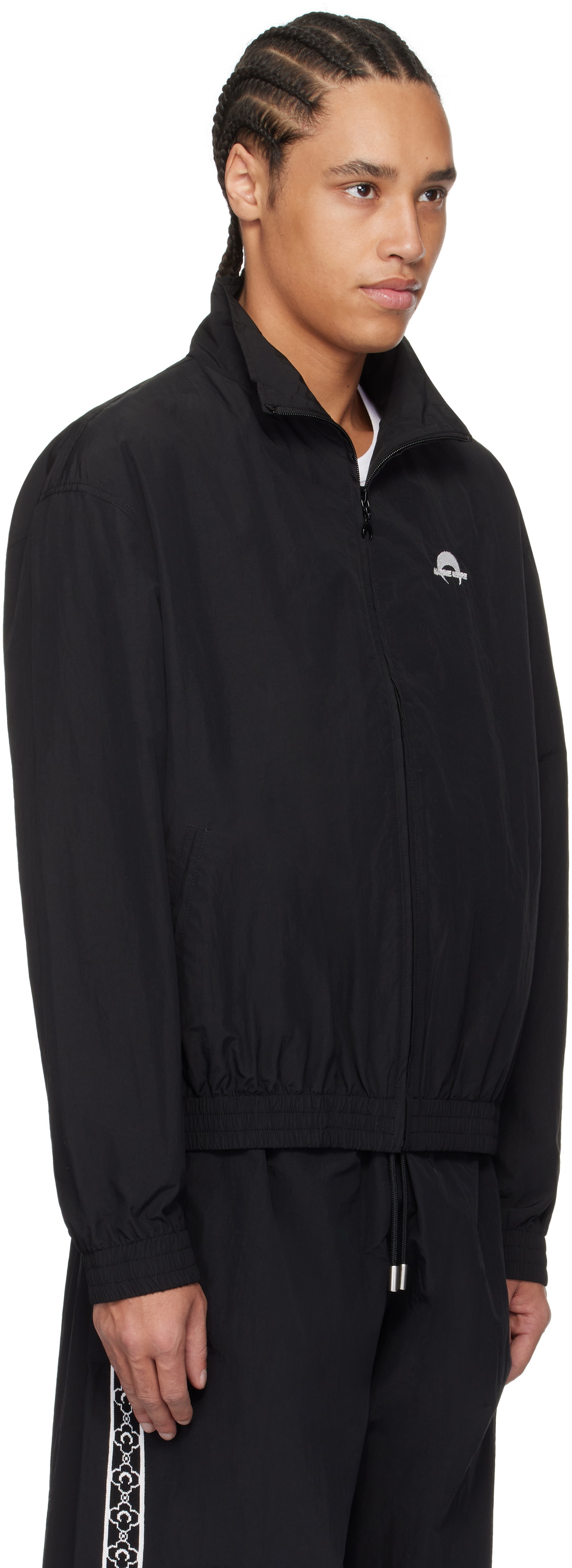 Marine Serre Black Recycled Nylon Track Jacket