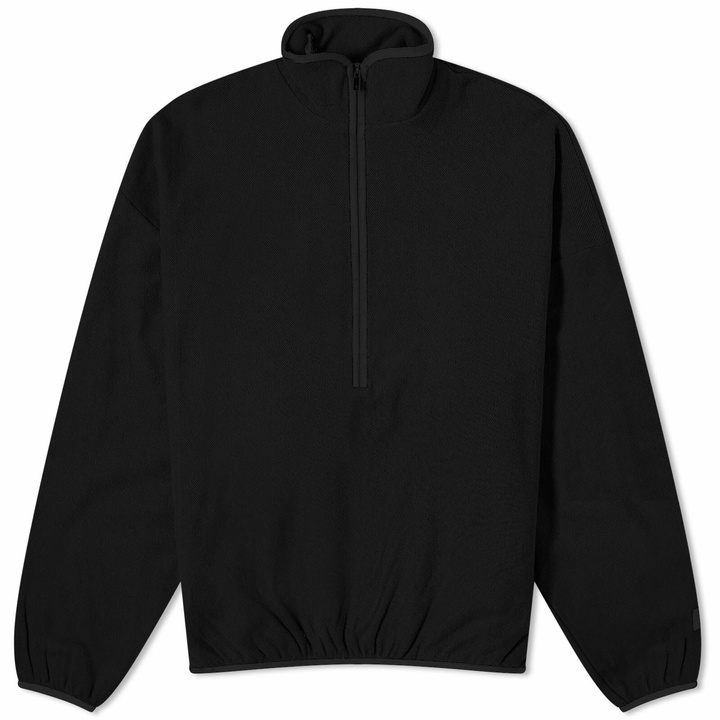 Photo: Fear of God ESSENTIALS Women's Halfzip Mockneck in Jet Black