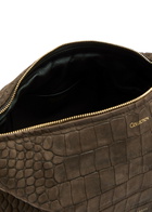 Calvin Klein Andy Crocodile-effect Nubuck top Handle bag - Brown - One Size