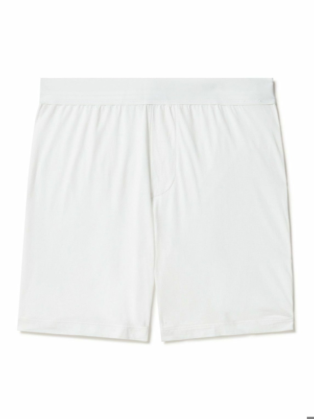 Photo: James Perse - Luxe Lotus Cotton-Jersey Boxer Shorts - White