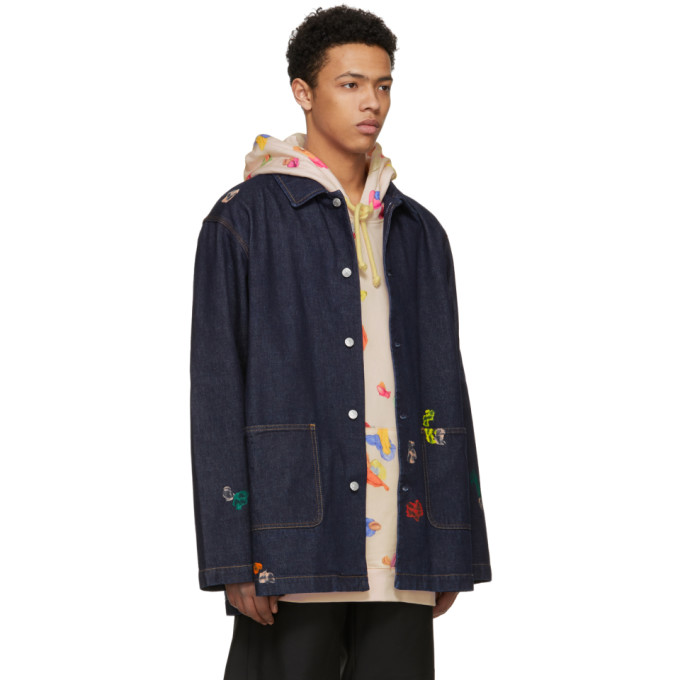 Acne Studios Bla Konst Indigo Denim Steel Gum Jacket
