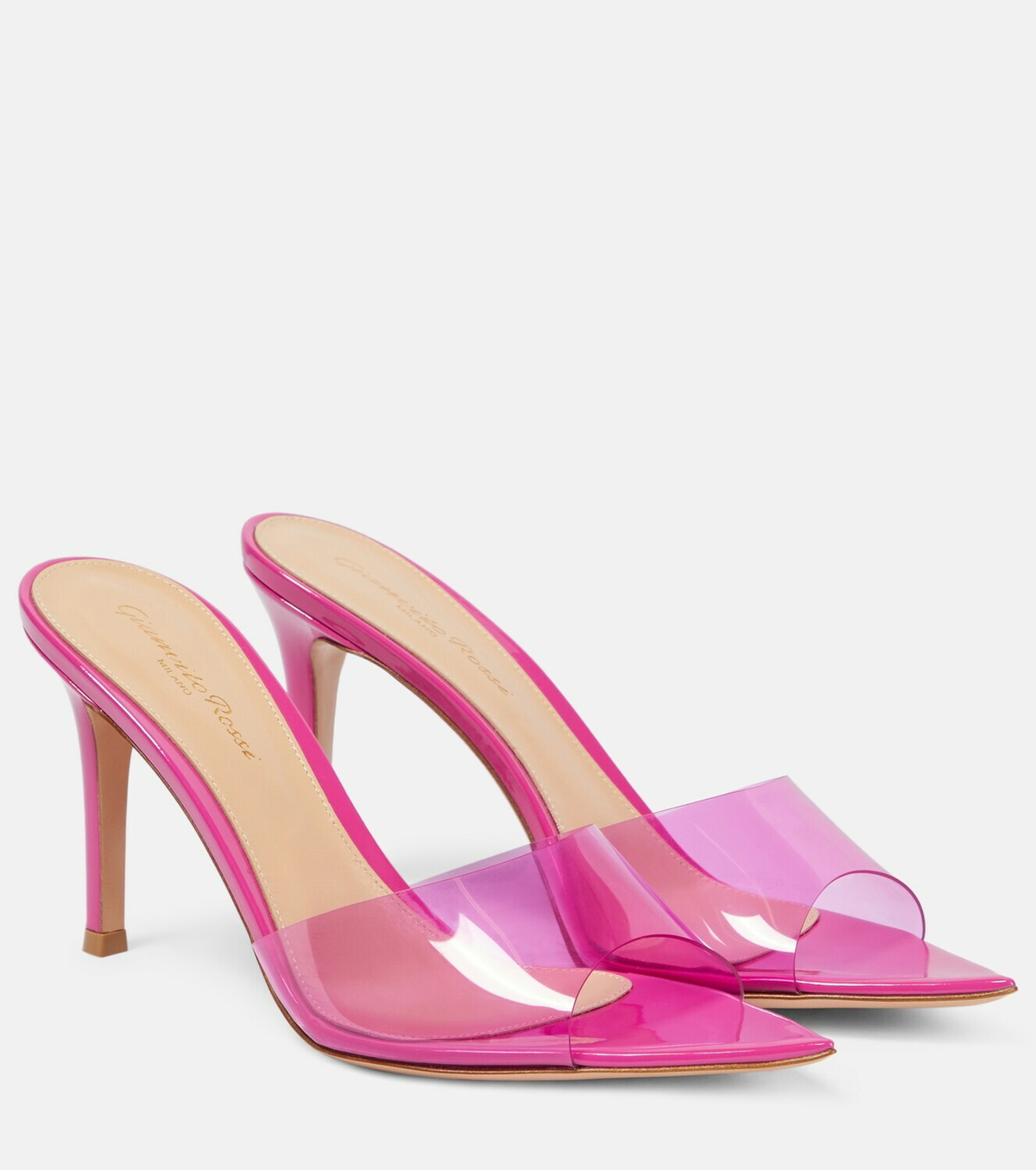 Gianvito Rossi Elle 85 PVC and leather mules Gianvito Rossi