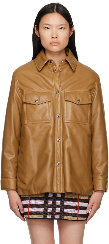 Photo: Burberry Brown Plongé Leather Jacket