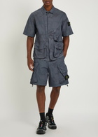 Stone Island Camo-print Cotton-blend Shirt Grey