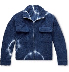 The Elder Statesman - Tie-Dyed Cotton-Blend Fleece Jacket - Blue