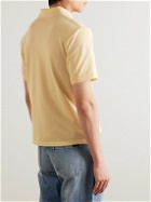 SAINT LAURENT - Logo-Embroidered Cotton-Blend Piqué Polo Shirt - Yellow