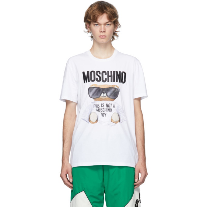 Photo: Moschino White Micro Teddy Bear T-Shirt