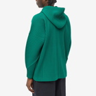 Homme Plissé Issey Miyake Men's Pleated Popover Hoody in Emerald Green