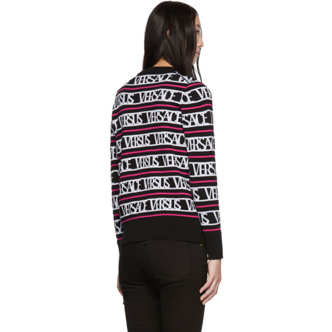 Versus Black and Pink Knit Versus Versace Sweater Versus