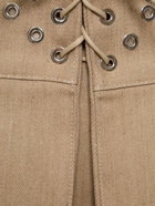LUDOVIC DE SAINT SERNIN - Pleated Studded Denim Mini Skirt