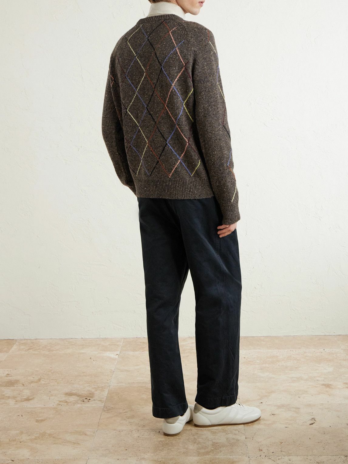 Paul Smith - Argyle Wool and Cotton-Blend Sweater - Brown