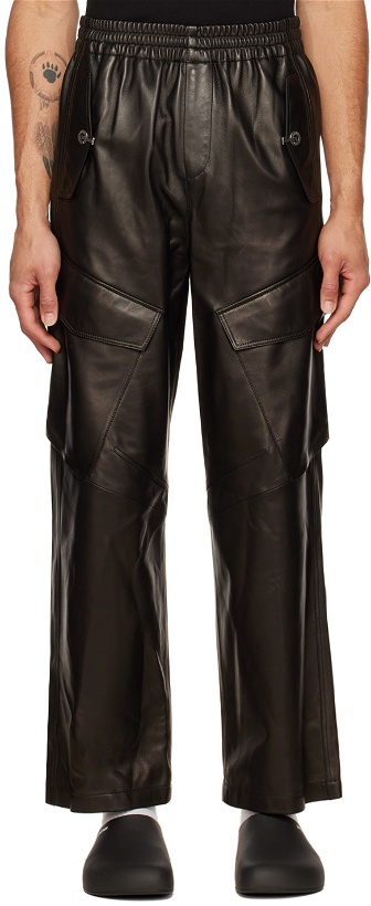 Photo: Dion Lee Black Cargo Leather Pants