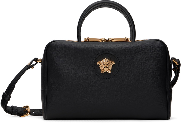 Photo: Versace Black 'La Medusa' Leather Boston Bag
