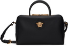 Versace Black 'La Medusa' Leather Boston Bag