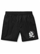 Sorry In Advance - Straight-Leg Printed Cotton Shorts - Black