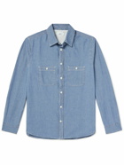 Mr P. - Slim-Fit Cotton-Chambray Shirt - Blue