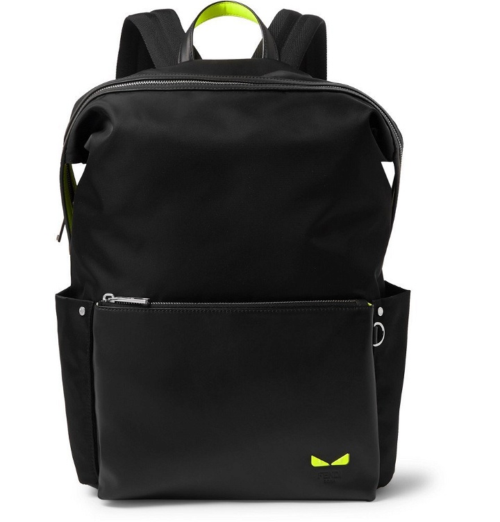 Photo: Fendi - Bag Bugs Nylon and Leather Backpack - Black