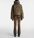 Goldbergh Pantera leopard-print down ski jacket