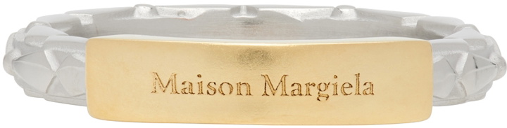 Photo: Maison Margiela Silver & Gold Logo Band Ring