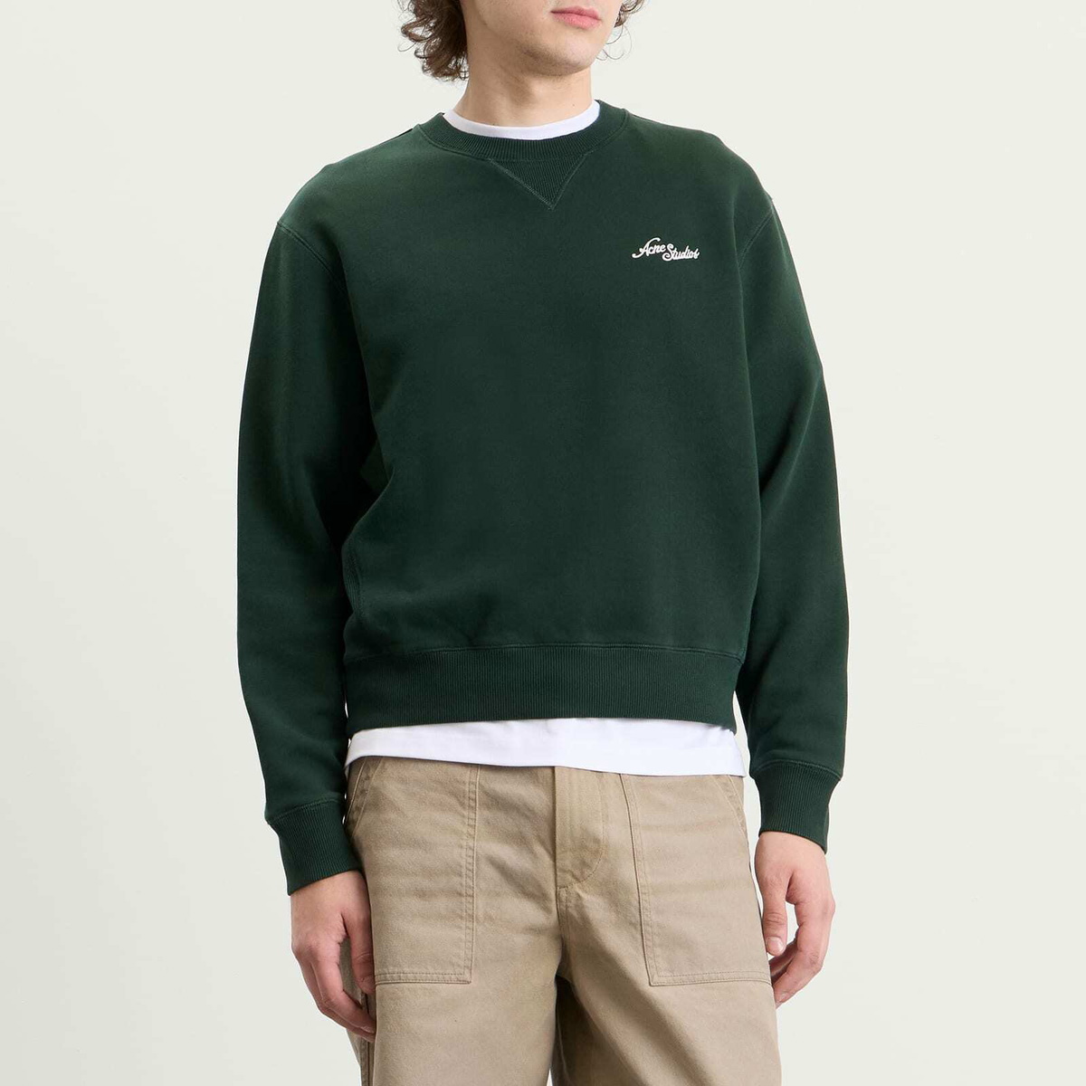 Acne Studios Men's Feomi U Venice Logo Jumper in Dark Green