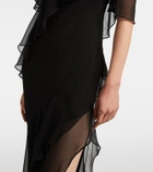 The Sei Ruffled silk chiffon maxi dress