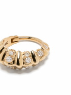 Lizzie Mandler Fine Jewelry 18K Yellow Gold Fluted Crescent Diamond Earring